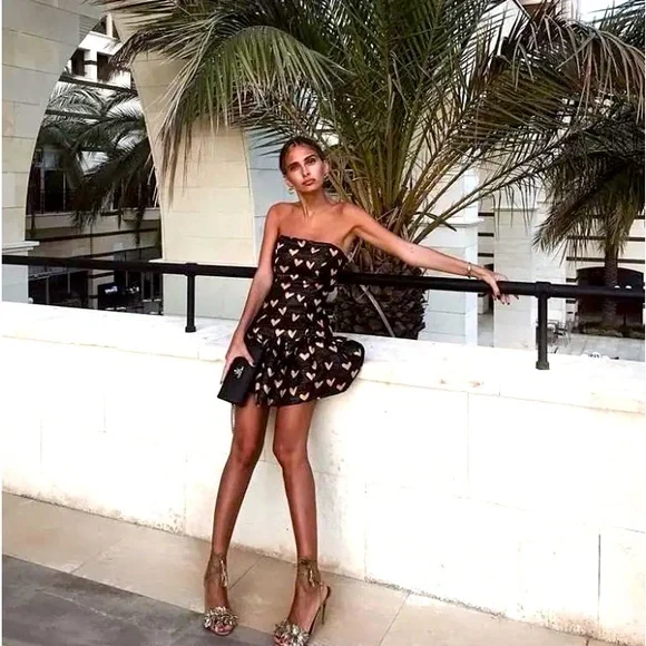DELPHINE | Dresses | Delphine My Heart Dress Black And Gold Size 8 |  Poshmark